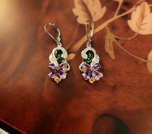 JTV Multi Gemstone Sterling Silver Earrings